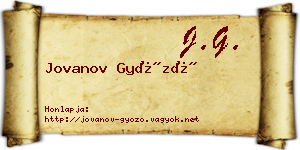 Jovanov Győző névjegykártya